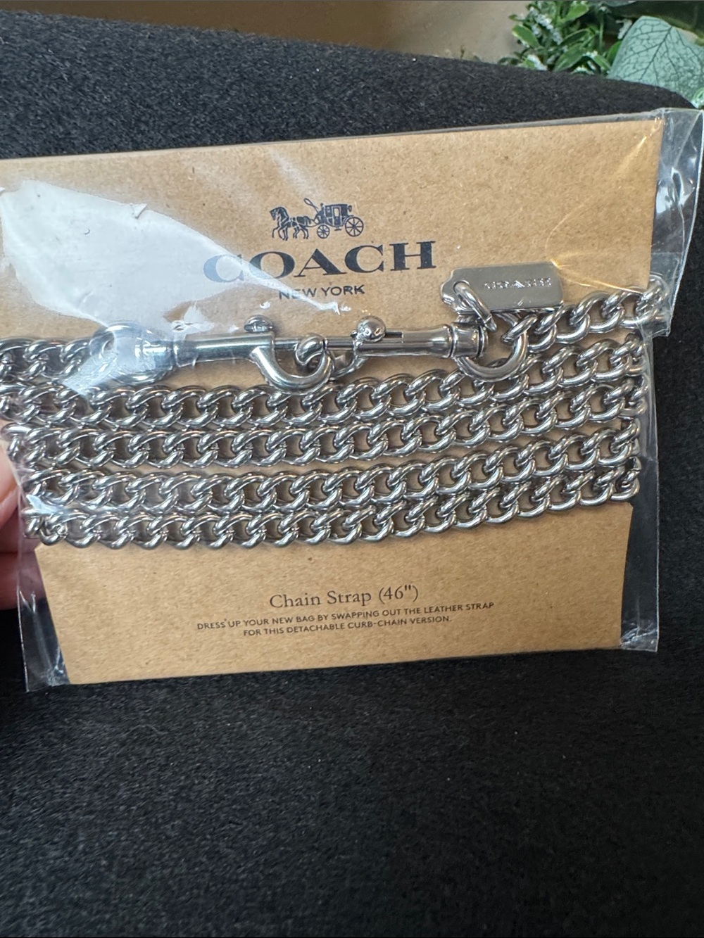 COACH Silver Detachable Curb Chain Strap for Messenger Bags